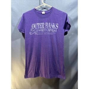 Outer Banks North Carolina Barrier Islands Purple Youth T Shirt S L # 150